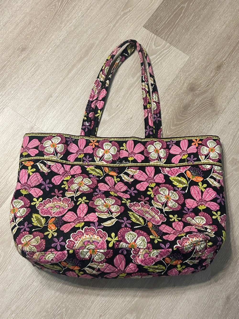 Vera Bradley Pirouette Pink Quilted Floral Extra Large Floral Tote Bag